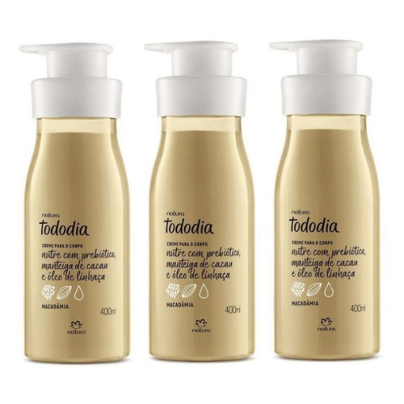 Hidratante Natura Macadâmia Tododia 400ml Kit 3 Unidades