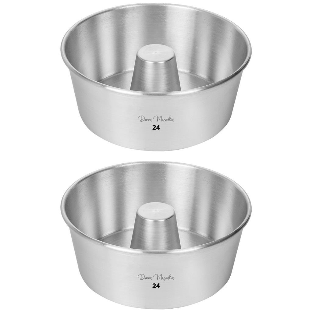 Kit 2 (DUAS)  Assadeira Forma Bolo PUDIM C / TUBO N 24 Alumínio - F61