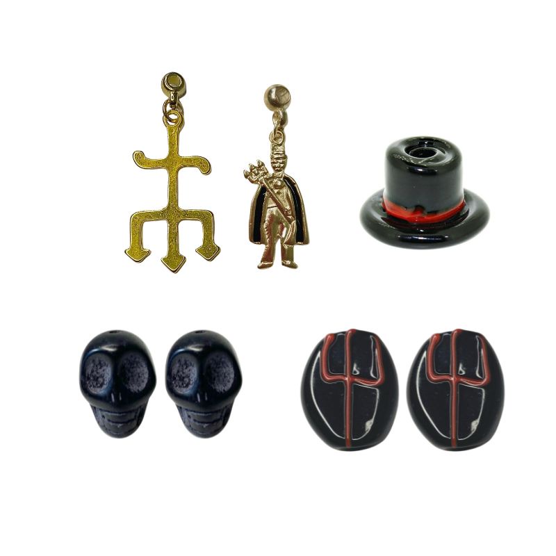 Kit 6 Pingentes + Firma Para Guia de Exú Marabô Umbanda
