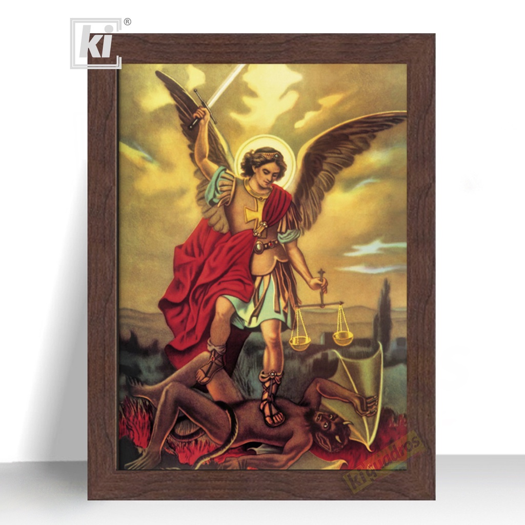 Quadro Decorativo São Miguel Arcanjo Miguel moldura 44cm