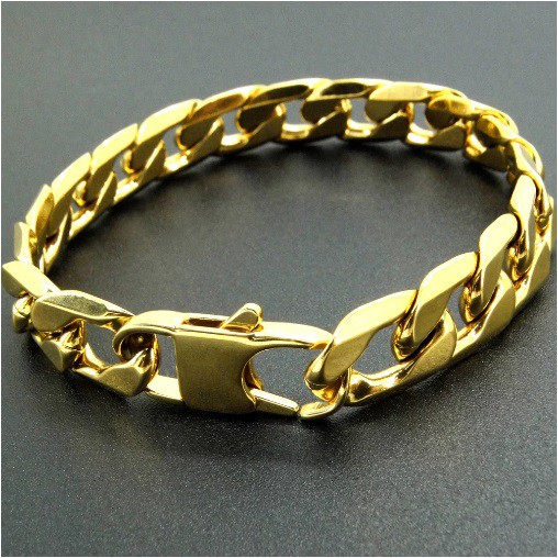 Pulseira Masculina Grumet 12mm Banhada a Ouro 18k - Fecho Italiano - Bracelete :: PIGO