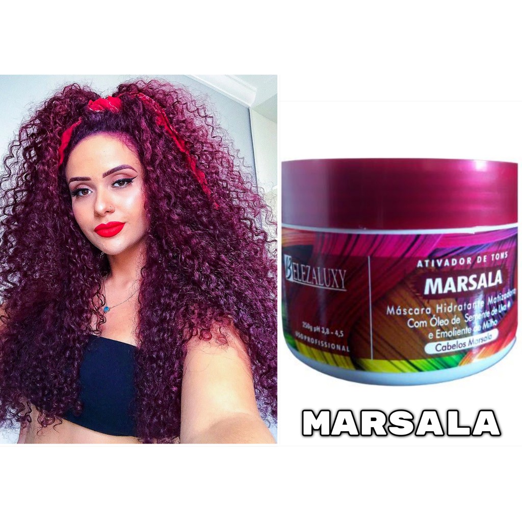 Máscara Tonalizante 250g Pigmentante Ativadora de Tons Cabelo Marsala