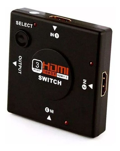 Adaptador Divisor Extensor Hdmi Switch Hub Hdtv 1080p 3d 3x1