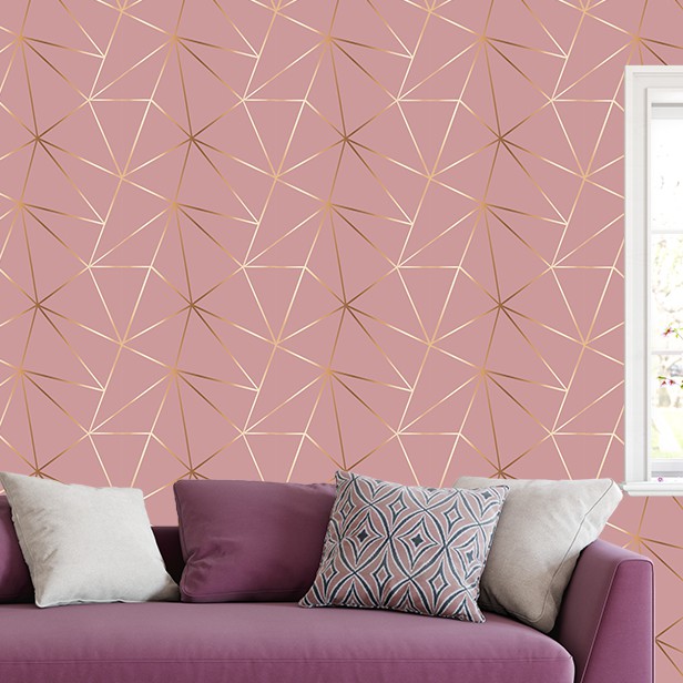 Papel de parede Geométrico Gold Carmim 3,50 mts