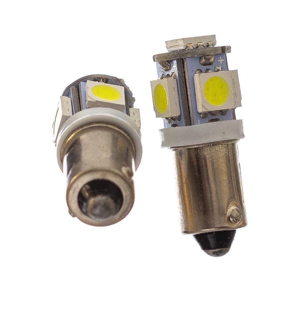 LÂMPADA 69 5 LEDS SDM 5050 LUZ SUPER BRANCO BA9S 12 VOLTS PAR 4W 12V LANTERNA LUZ DE TETO PLACA