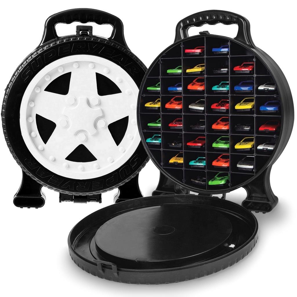 Maleta Para 36 Carrinhos Miniatura 1/64 Super Garagem Roda - Lugo Brinquedos