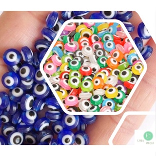 Miçanga Entremeio Olho Grego 8mm -  Pct 25 unidades em Oferta na Shopee