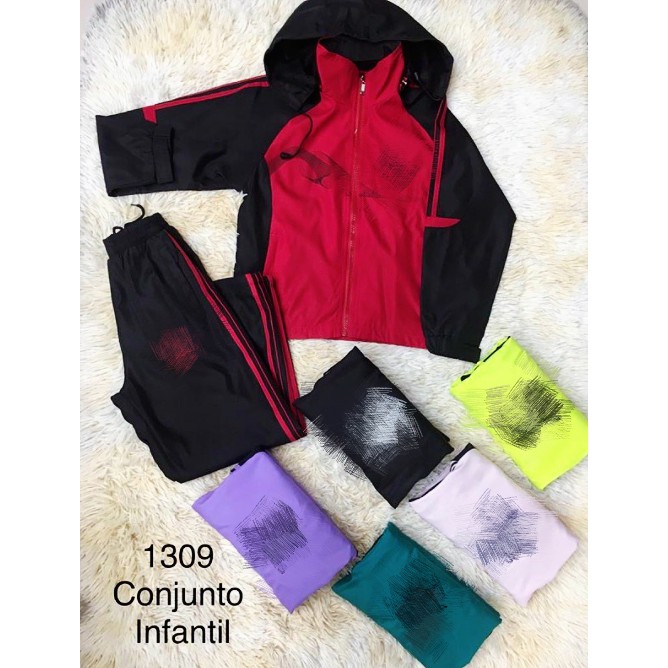 Conjunto Infantil com Forrada  Tactel Poliester Esportivo Blusa + Calca  Infantil Unisex Qualidade IMPORTADAS 1309