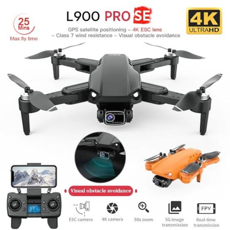 Drone L900 Pro SE Câmera 4k GPS Profissional 1,2km Retorno Automático + Maleta