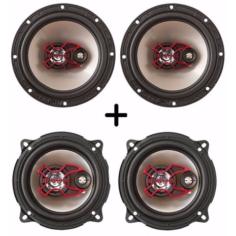 Kit Auto Falantes 6 E 5 Bravox 200w Rms Gol Todos Os Anos 4p
