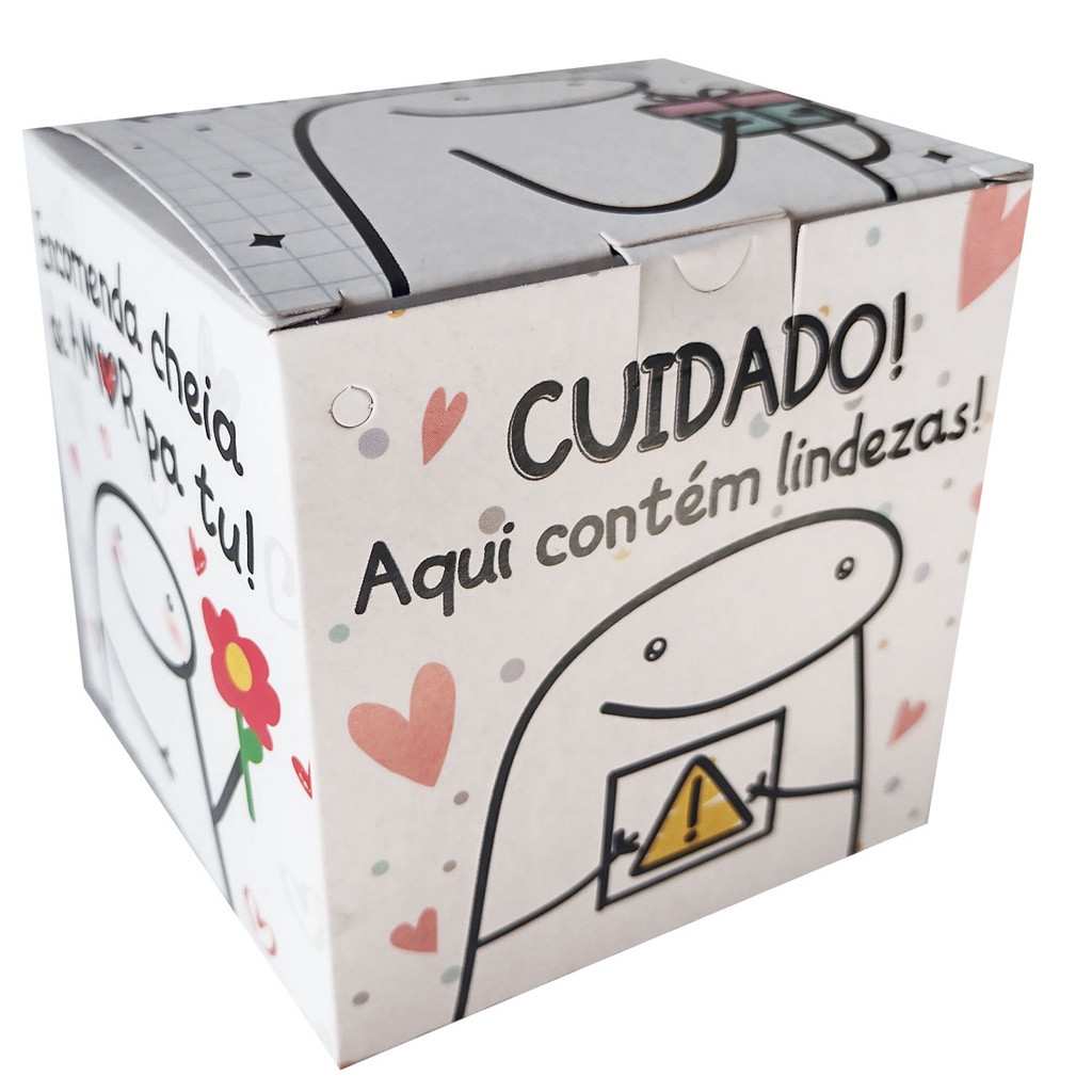 Caixinha para Caneca de Porcelana Caixa Flork Meme Bolo Bento Sublimática Persoanalizada para Presente 325 ml Mod. 06
