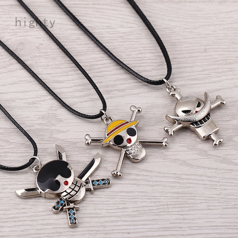 Colar Masculino Com Pingente De Desenho Do Anime One Piece Luffy Ace ...