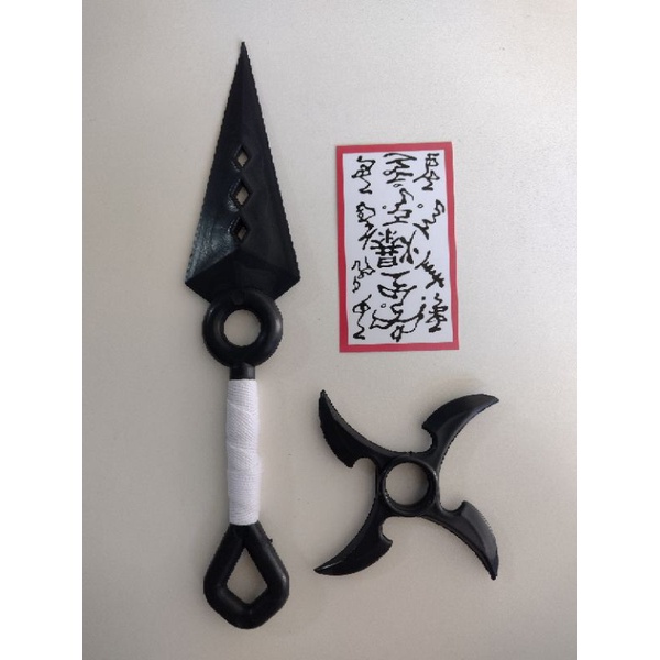 kit Ninja Naruto Kunai 25cm + Shuriken + Selo Explosivo Shopee Brasil