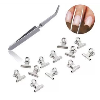 Kit 12 Presilhas + 1 Pinça Unha Especial Para Curvatura C