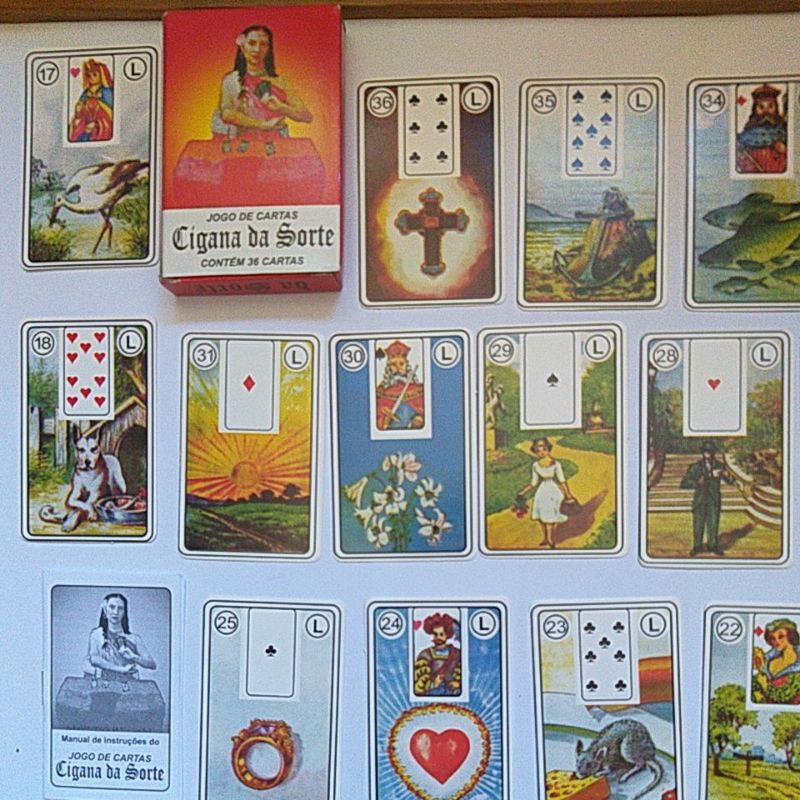 Cartas Ciganas cartas Baralho Nacional com pequeno manual instrução Baralho Cigano Tarot