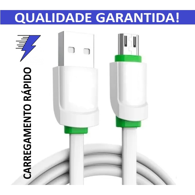 Cabo Carregador V Micro Usb Carga R Pida Resistente Original Escorrega O Pre O