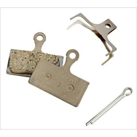 Par de Pastilhas de Freio Shimano G02S Resina com Mola e Pino SLX Alfine Deore XT XTR