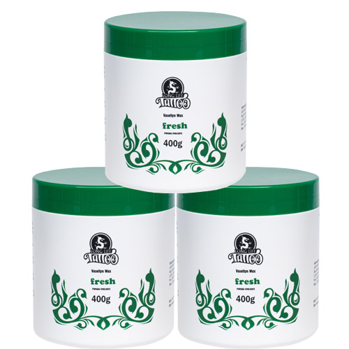 Vaselinas tatuagem Fresh 400g (3 und) Ativos calmante, refrescante e antissépticos Tatto Long Life