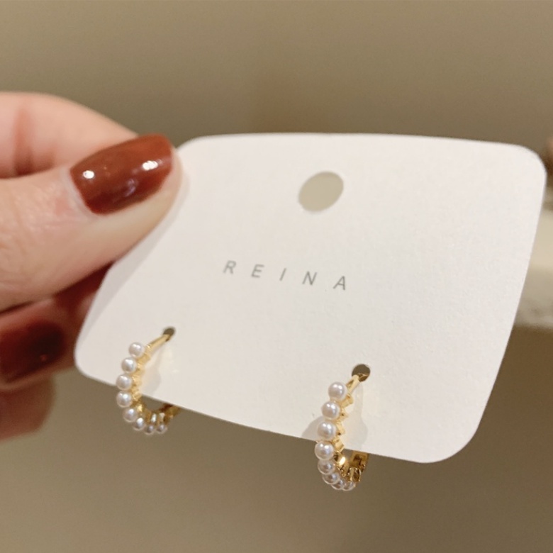 Brincos Pequenos De Pérola Simples Versão Coreana All-Match Temperamento Personalidade Feminina Ouvido Jóias
