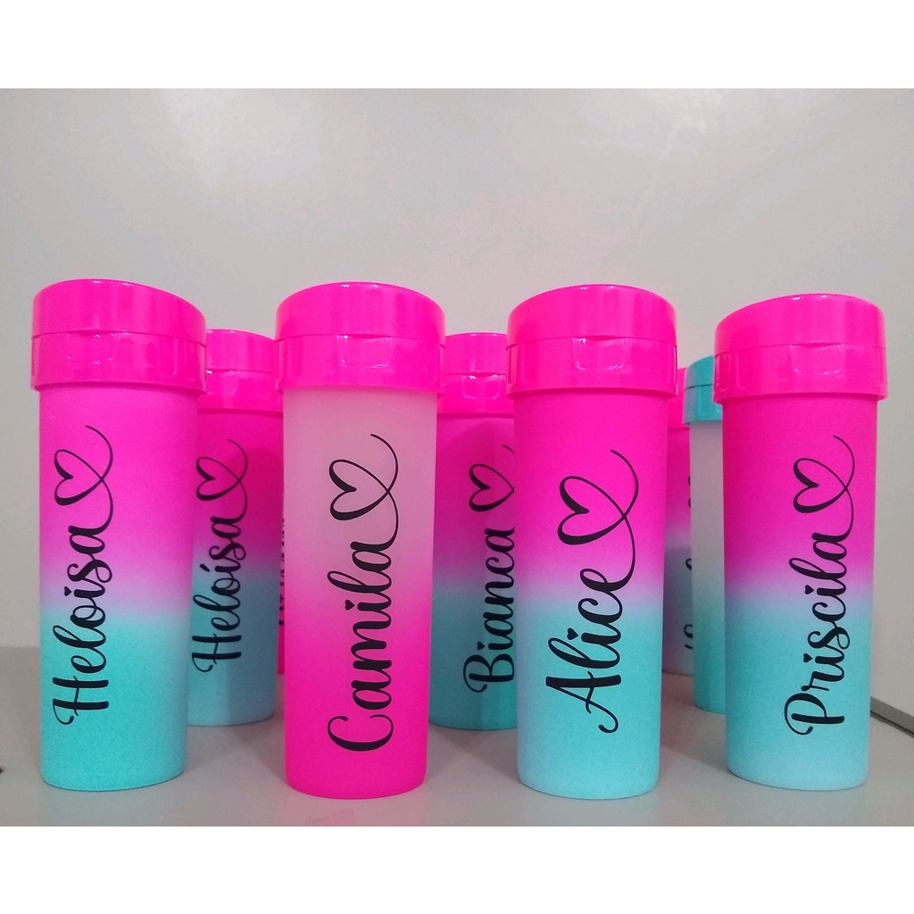 Garrafa squeeze Degrade Personalizada Com Nome 475ml