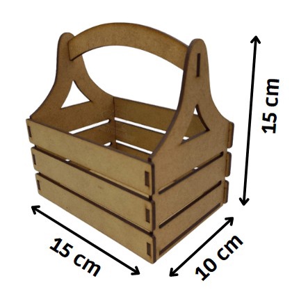 10 Cestinha De Feira - Caixotinho Engradado - Cachêpot - MDF - Presentes 15 comp x 10 lar x 15 alt