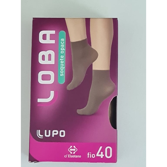 Soquete Fio 40 Opaca com Elastano Lupo Loba 5531.