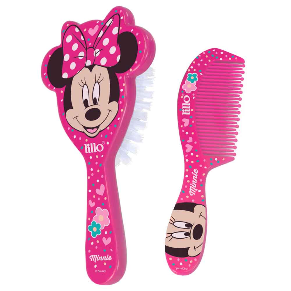 Conjunto Escova E Pente De Cabelo Minnie Rosa - Lillo - Mom & Baby