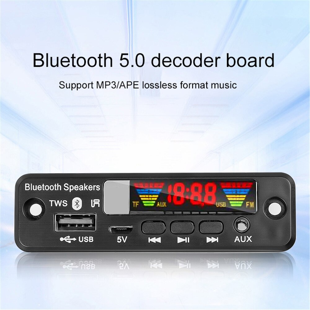 J&M 5 V MP3 Decodificador Bordo Com Bluetooth 5.0 Tela Colorida Módulo De Áudio Sem Fio Suporte Para Usb , Aux , Tf , Rádio Fm , Acessórios Do Carro em Oferta na Shopee