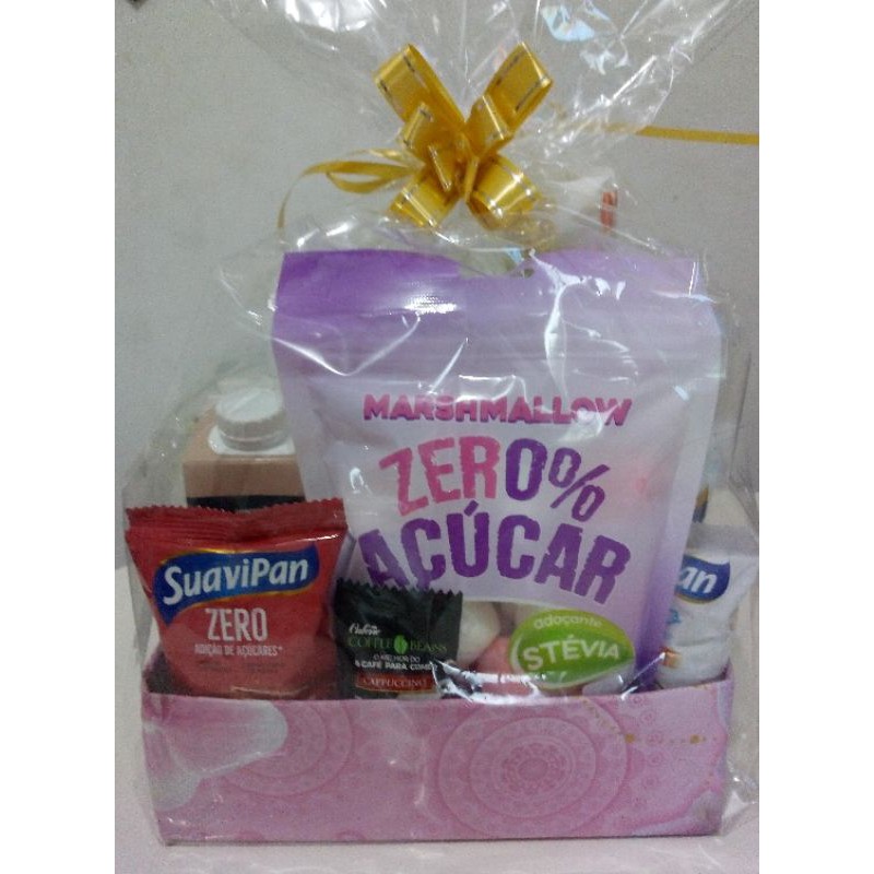 Cesta Café da Manhã Diet Zero Açúcar Laço Celofane - Presente Especial |  Shopee Brasil