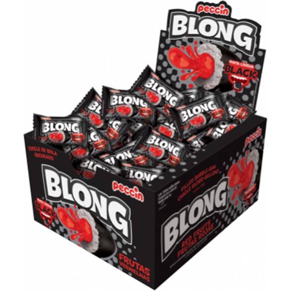 Chiclete Goma De Mascar Blong Black Pinta Lingua 200g C/40 Peccin