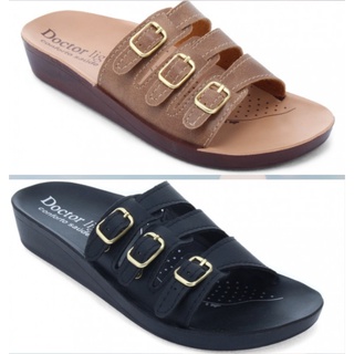 Tamanco Anabela Slide Chinelo Conforto Joanete Confortável Ortopédica Sandália Anatômico Doctor Light Conforto e Saúde 3 Fivelas NB03