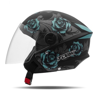 Capacete Para Moto Aberto Urbano Com Viseira Móvel Feminino e Masculino New Liberty Three Flowers Fosco Pro Tork
