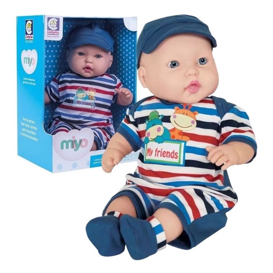 Boneca de Vinil Bebês Fofinhos  Menino Miyo -Cotiplás 2246- Cotiplás