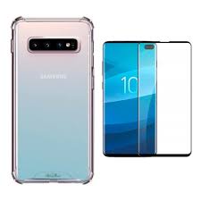 Kit 2X1 Samsung Galaxy S10+ Plus - Pelicula Vidro 3D Curvada + Capa Anti-Impacto Transparente TPU em Oferta na Shopee