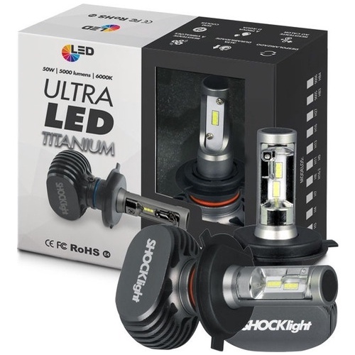 Lampada Led Ultraled Titanium H4 6000k 12v 50w 5000lm Shocklight em Oferta na Shopee
