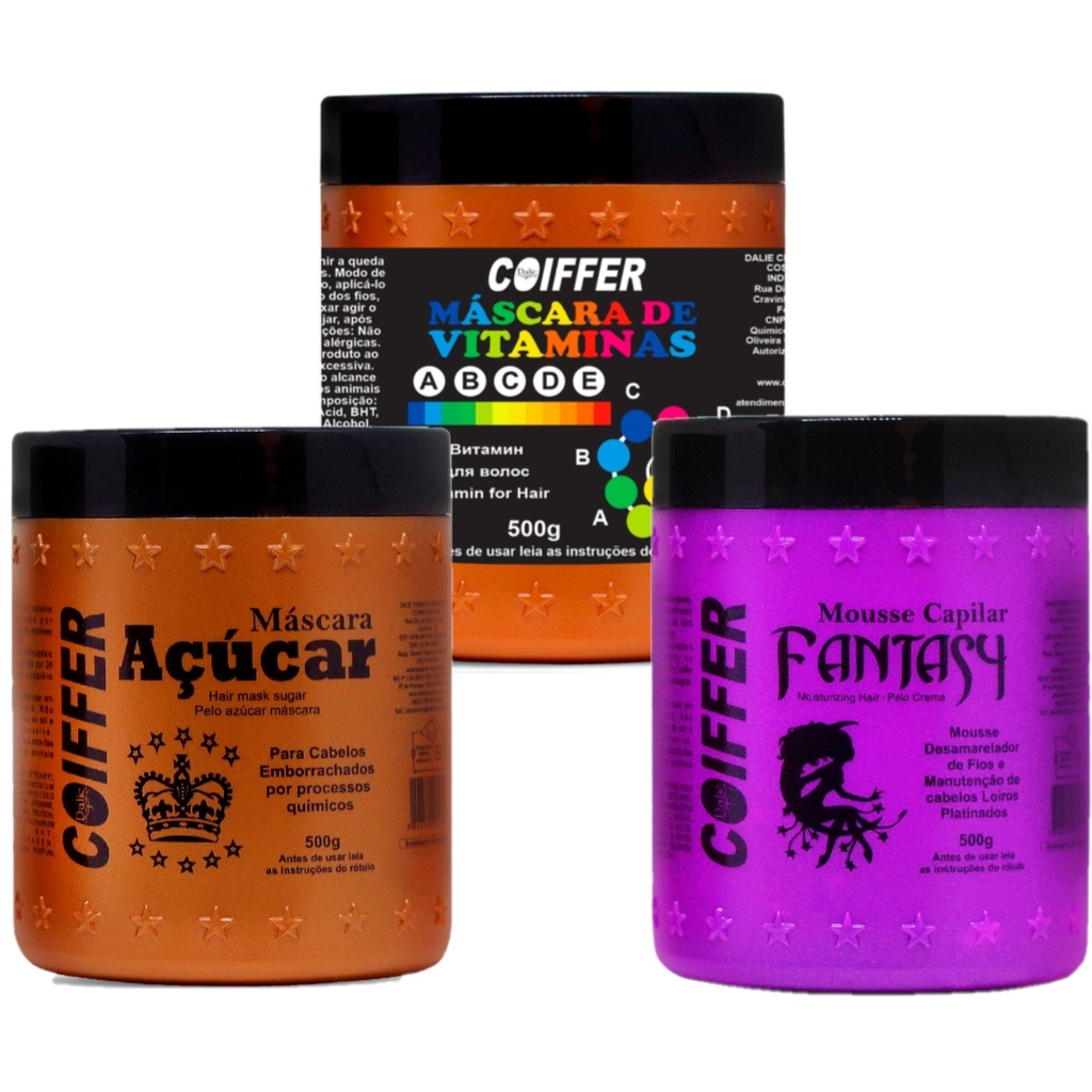 Kit Cronograma Capilar Loiras Coiffer Controle do frizz| Matização| Hidratação e Nutrição