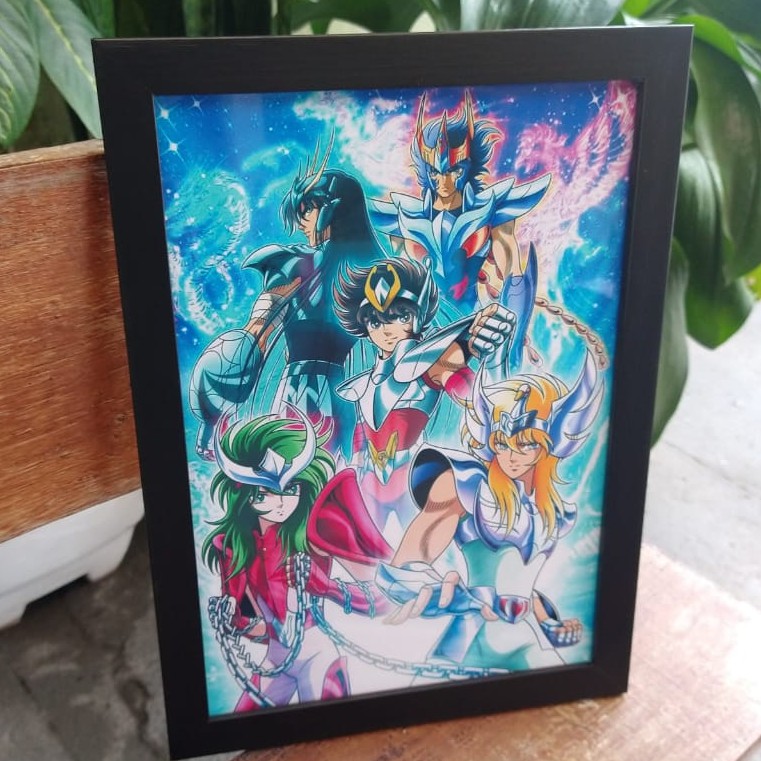Quadro decorativo com moldura e vidro anime Pokémon Eevee Vaporeon