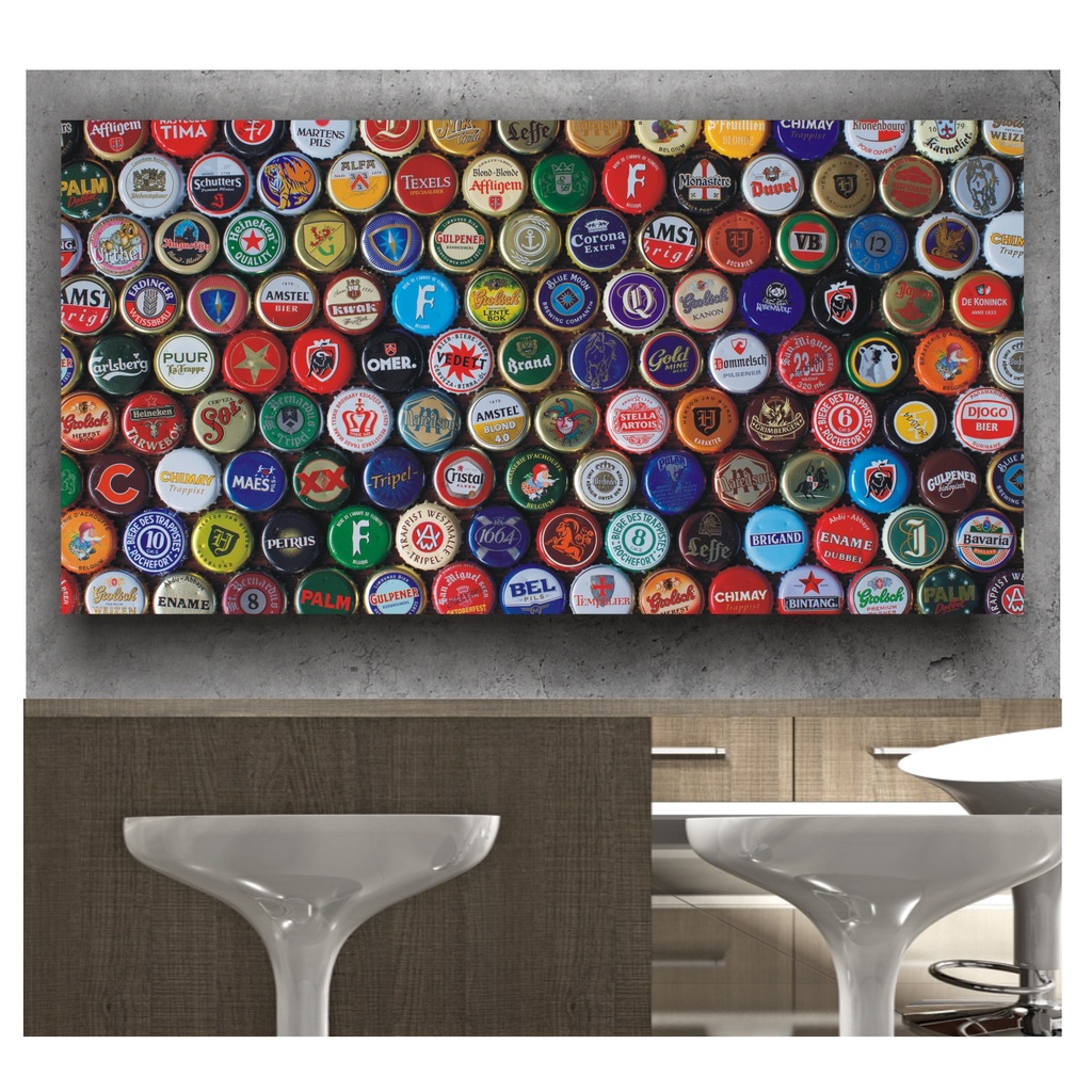 Papel De Parede Churrasqueira Tampinha Cerveja 2x1m S125