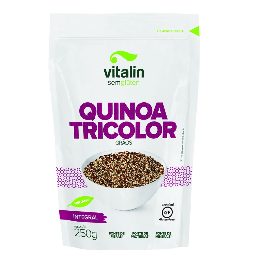Quinoa Tricolor em Grãos Integral 250g - Vitalin em Oferta na Shopee