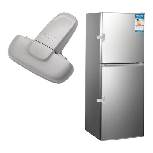 Trava Porta Geladeira Crianças Segurança Cinza - Adesivo 3m