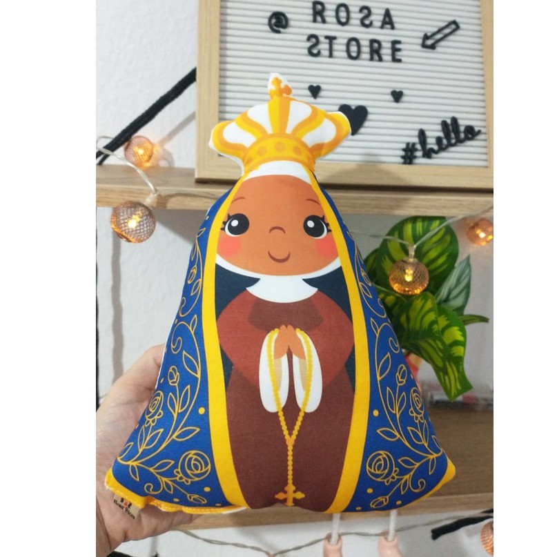 Almofada naninha Contornada Nossa Senhora Aparecida personalizada 12 outubro santinho santinha padroeira manto sagrado