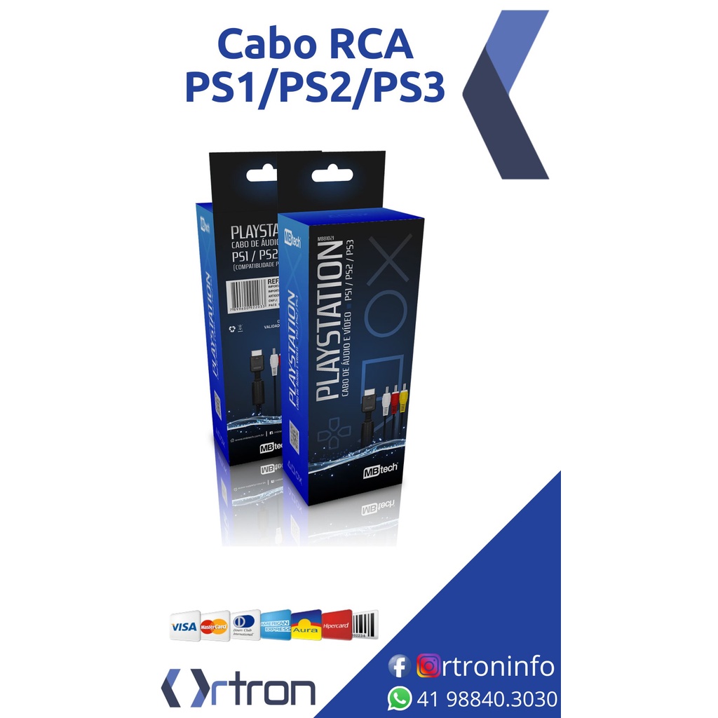 CABO AUDIO/VIDEO P/ PLAYSTATION PS1 / PS2 / PS3 MBTECH MB81021