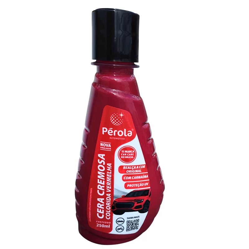 Cera cremosa automotiva Pérola 250 ml- Vermelha