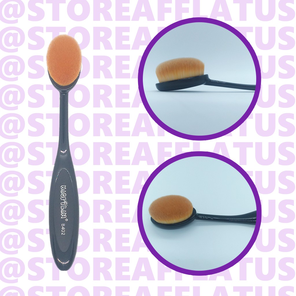 Pincel Oval de Maquiagem Profissional Macrilan| Cerdas Macias para Base, Contorno e Corretivo