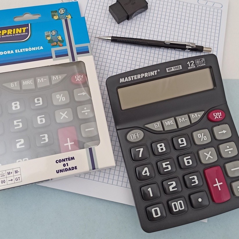 CALCULADORA ELETRÔNICA 12 DIGITOS MP-1092 MODERNA MAS..TER.PRINT ENVIO EM 24 HORAS
