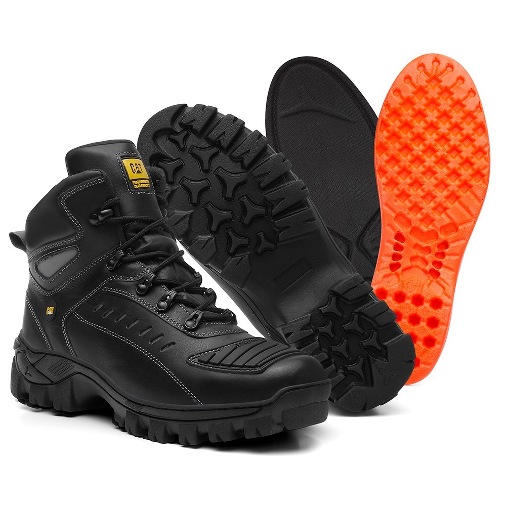 Bota Masculina Caterpillar Coturno Cano Alto Conforto Promoçao Motoqueiro