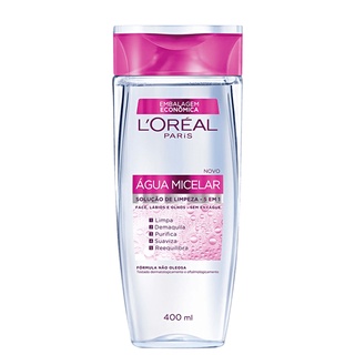 Água Micelar Loreal Paris Solução de Limpeza Facial 5 em 1 - 400mL