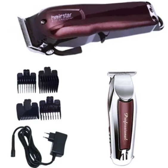 Máquina de Cortar Cabelo KM 209 + Máquina de Acabamento KM 202 Hairstar