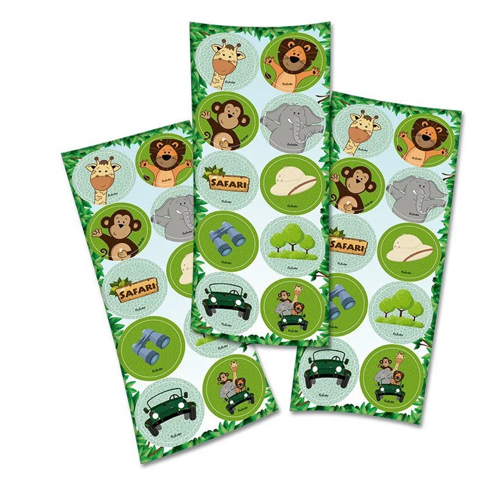 Adesivo Redondo Festa Safari  - 30 unidades - FestColor - Rizzo