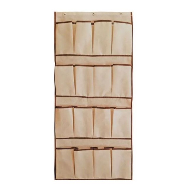 Sapateira de Porta Parede 16 Divisórias Multiuso Organizador Tênis Sandália Dobrável TNT